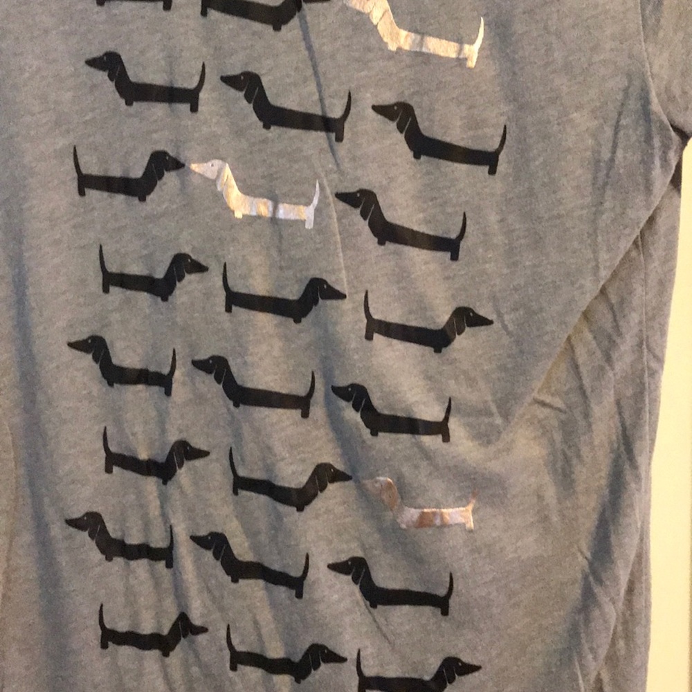 J Crew Collectiom silver dog tee X small - Picture 3 of 4